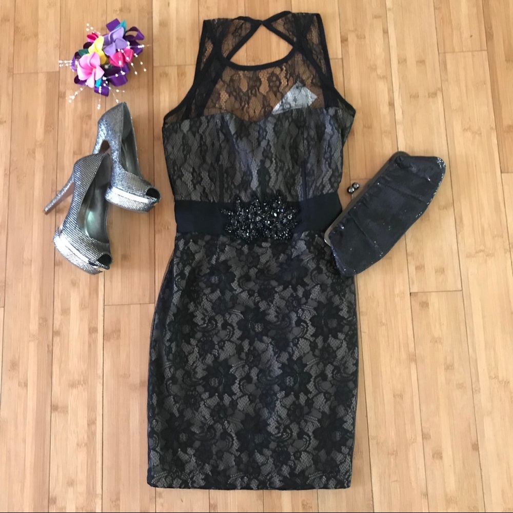 MM Couture by Miss Me Lace Open Back Dress